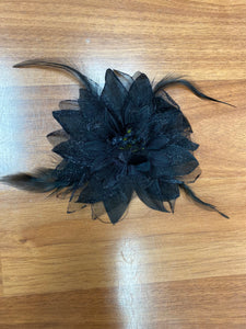 Flower Hair Pin with Feathers