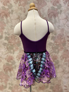 Girls Black Purple Daze Pull On Skirt
