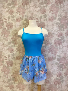 Ladies Light Blue Floral Print Shorts