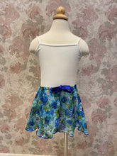 Load image into Gallery viewer, Girls Floral Blue Mock Wrap
