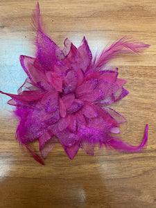Flower Hair Pin with Feathers