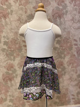 Load image into Gallery viewer, Girls Purple Floral Pull On Skirt
