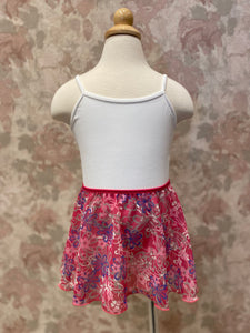 Girls Pink Floral Pull On Skirt