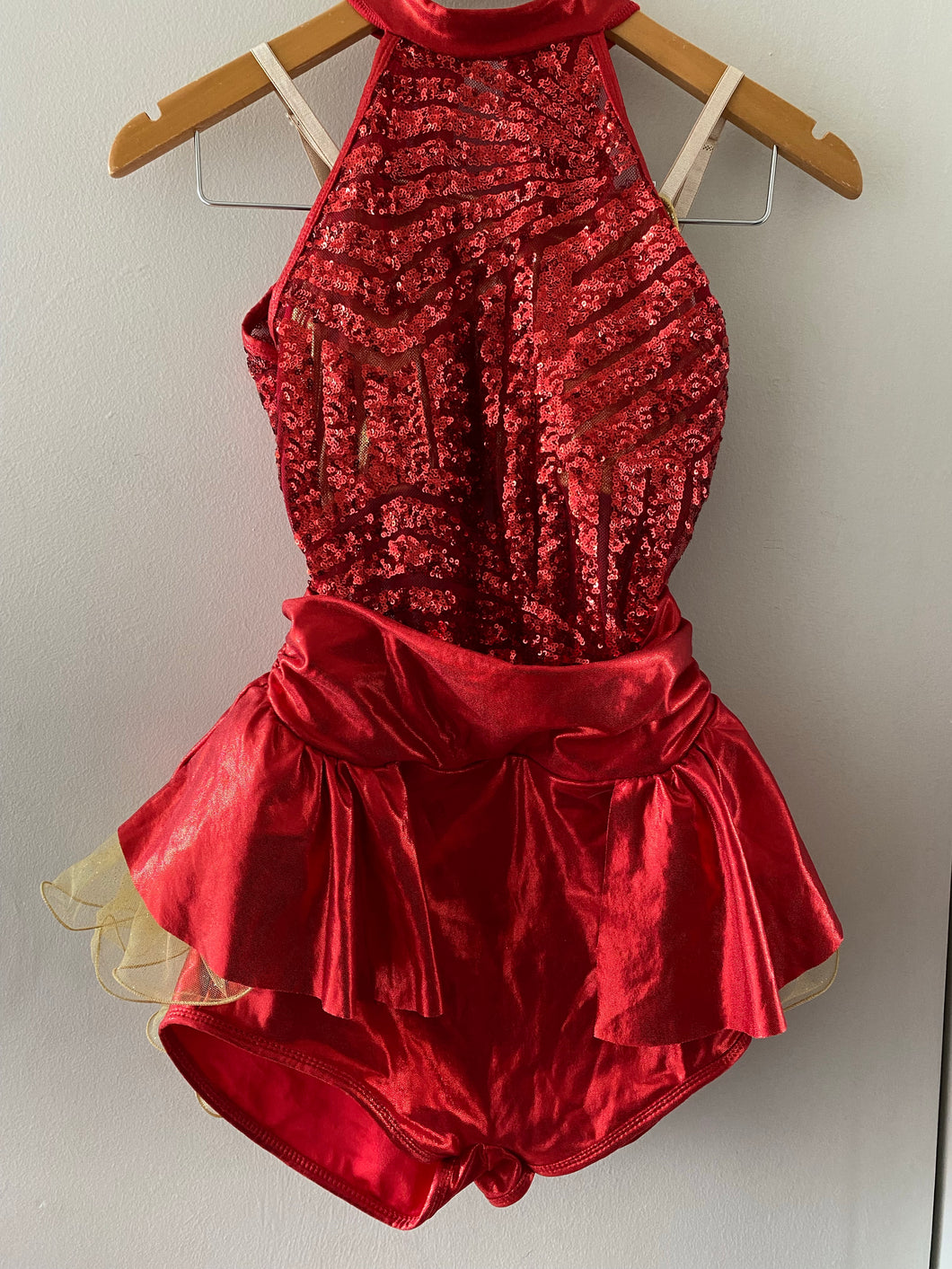 Red & Gold Short Mini Dress Costume