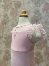 Load image into Gallery viewer, Girls Flutter Sleeve Pink Leotard
