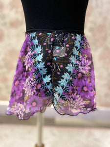 Girls Black Purple Daze Pull On Skirt