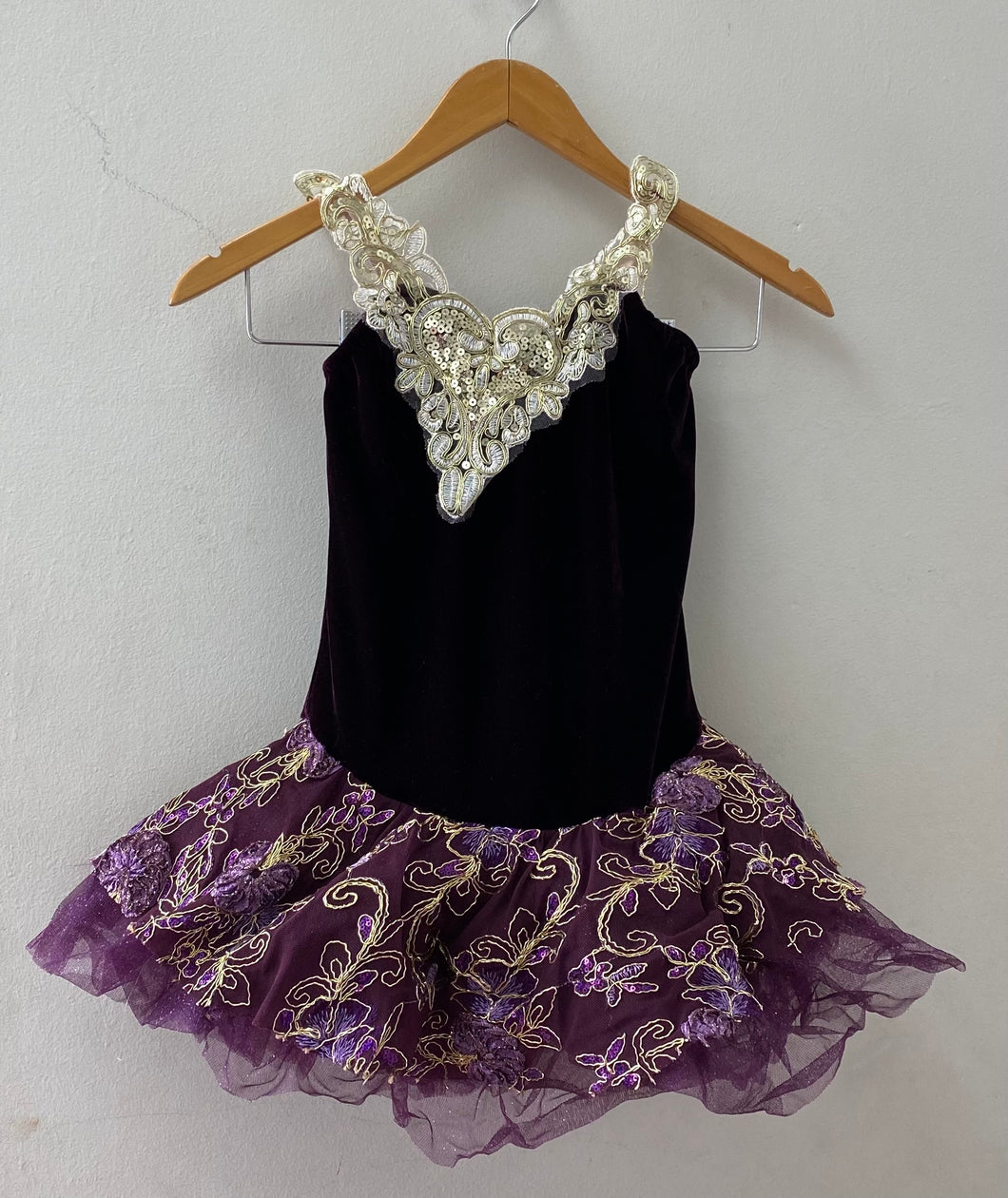 Purple Velvet Tutu Dress